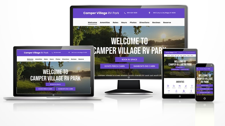RV Park Camper Village responsive web design